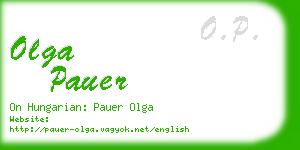 olga pauer business card